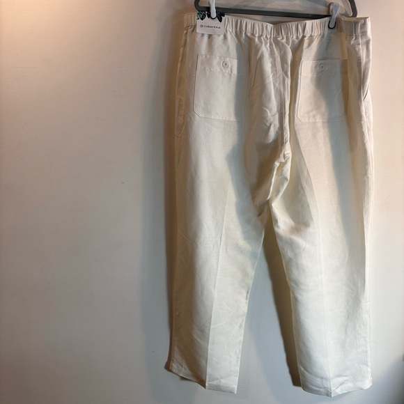 CUBAVERA Sz XXL 100% Linen Pants Drawstring Straight Relaxed Leg Trousers NEW - Picture 7 of 11